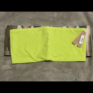NWT SKIMS FITS EVERYBODY BANDEAU BRA IN NEON LIME